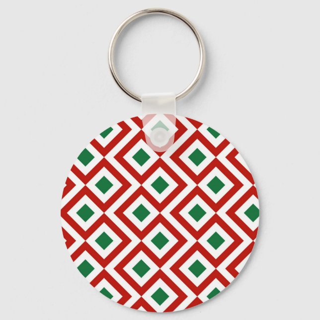 Porte-clés Rouge, blanc, vert méandre (Recto)