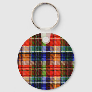 Porte-clés Rouge Bleu Vert Jaune Carreaux Tartan Design