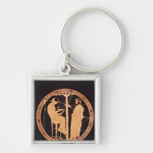 Porte-clés Rouge-chiffre athénien kylix dépeignant Aegeus