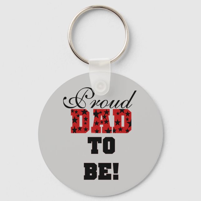 Porte-clés Rouge et Noir Fier Papa d'être tshirts et cadeaux (Recto)