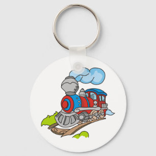 Porte-clés Rouge et train bleu