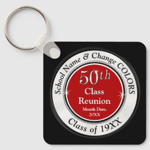 Porte-clés Rouge, Noir, Blanc, Souvenirs de la 50e Classe de 