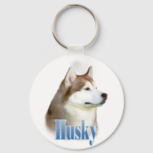 Porte-clés Rouge Sibérien Husky Nom