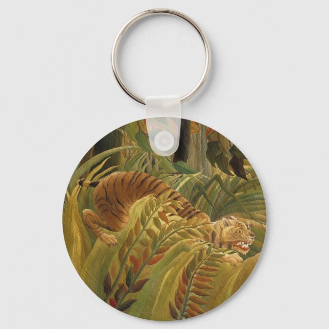 Porte-clés Rousseau Jungle Tropical Tiger Art (Recto)