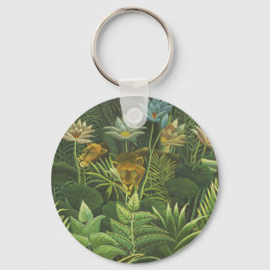 Porte-clés Rousseau Tropical Jungle Lion Peinture