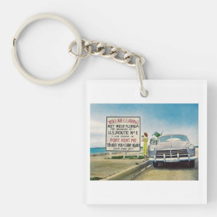 Porte-clés Route 1, Key West, Floride Style Vintage rétro