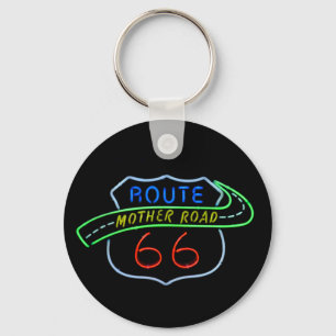 Porte-clés Route 66, Route Mère, Panneau néon