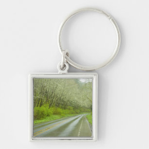 Porte-clés Route à distance par la forêt
