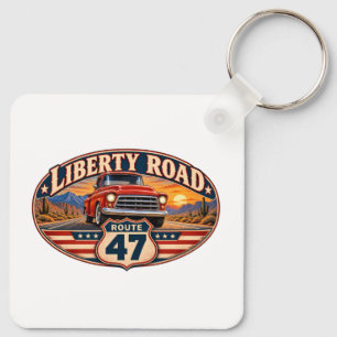 Porte-clés Route Liberty 47 Aluminium Recto-Verso