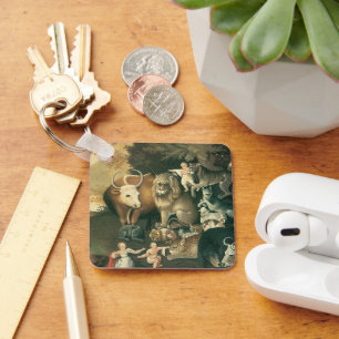 Porte-clés Royaume pacifique par Edward Hicks Vintage Folk Ar