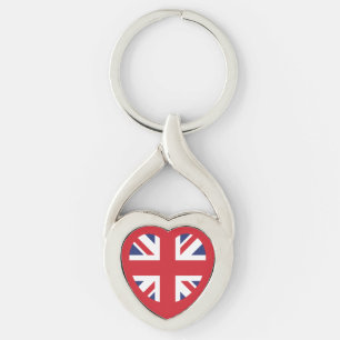 Porte-clés Royaume-Uni Union Jack Flag Heart