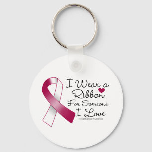 Porte-clés Ruban de cancer de la gorge quelqu'un amour d'I