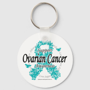 Porte-clés Ruban de Cancer ovarien des papillons