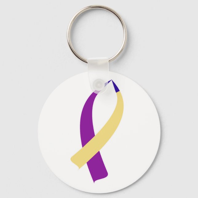 Porte-clés Ruban de sensibilisation (cancer de la vessie) (Recto)