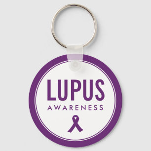 Porte-clés Ruban de sensibilisation Lupus pourpre