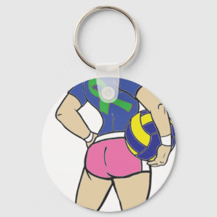 PORTE-CLÉS RUBAN DE VERT DE FILLE DE VOLÉE