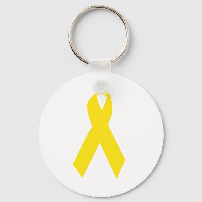 Porte-clés Ruban jaune / Sensibilisation au suicide (Recto)