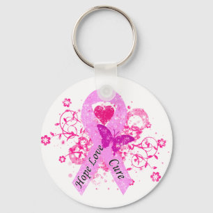 Porte-clés Ruban rose Hope Love Cure