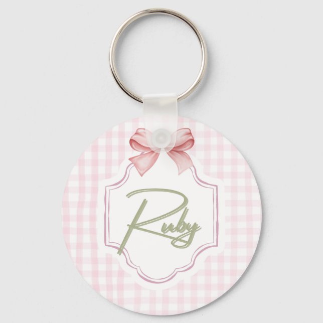 Porte-clés Ruby personnalisé bébé fille infirmière Bow&En vic (Recto)