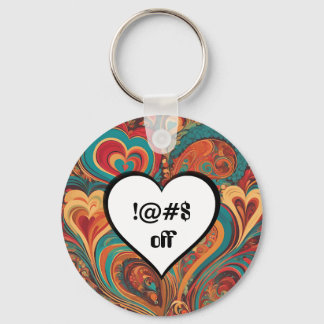Porte-clés Rude Funny Coeur Design !@#$