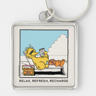 Porte-clés Rue Sésame   Big Bird Relax Refresh Recharge