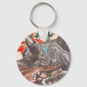 Porte-clés Russe Blue gris chat anglais shorthair chats