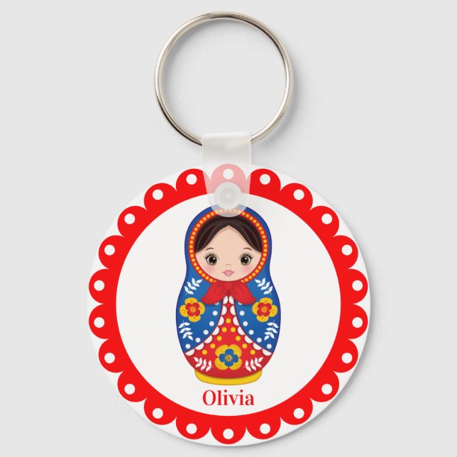 Porte-clés Russe Matryoshka, Porte - clé de poupées de Babush (Recto)