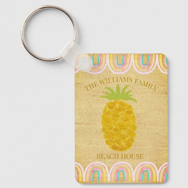Porte-clés Rustic Boho Pineapple (Recto)