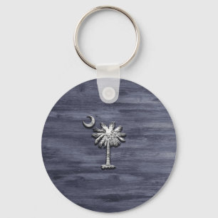 Porte-clés Rustic South Carolina Palmetto and Moon