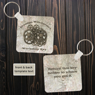Porte-clés Rustique Gears Sprocket Steampunk Sur Modèle De Pi