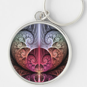 Porte-clés Rythme cardiaque, art fractal de fantaisie surréal