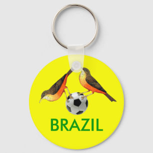 Porte-clés Sabia avec balle Brasil futebol amants cadeaux