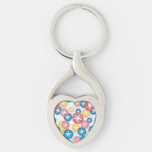 Porte-clés Sable Dollar Jaune Rouge Bleu Motif