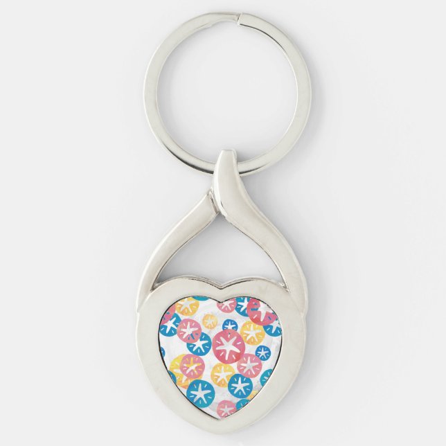 Porte-clés Sable Dollar Jaune Rouge Bleu Motif (Devant)