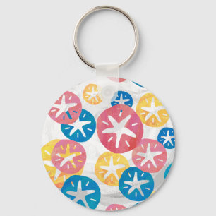 Porte-clés Sable Dollar Jaune Rouge Bleu Motif