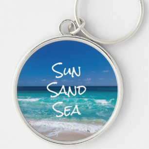 Porte-clés Sable Soleil Mer Tropical Plage Turquoise Eau