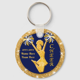 Porte-clés Sac à gâteau bleu et or Navy Cheerleading