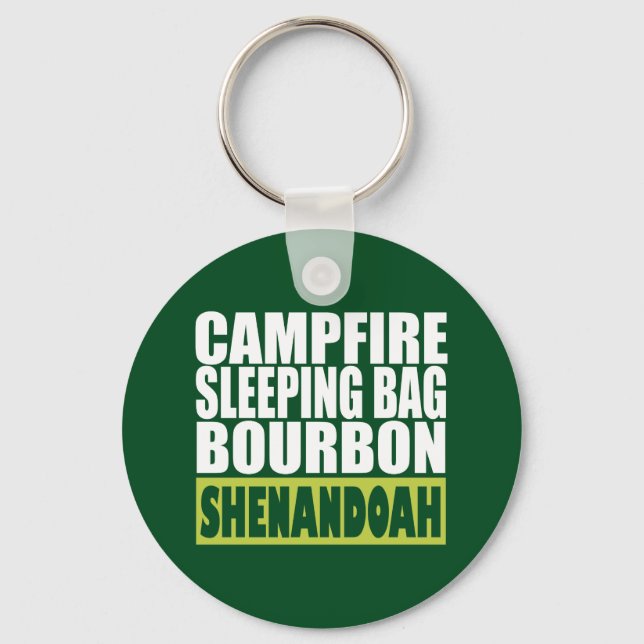 Porte-clés Sac couché de feu de camp Bourbon Shenandoah (Recto)