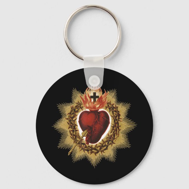 Porte-clés Sacré Coeur de Jésus Dévotion Catholique T-Chemise (Recto)