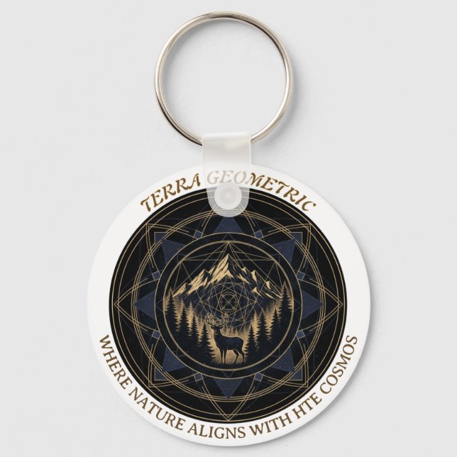Porte-clés Sacred Geometry Nature Fusion • Mountains & Forest (Recto)