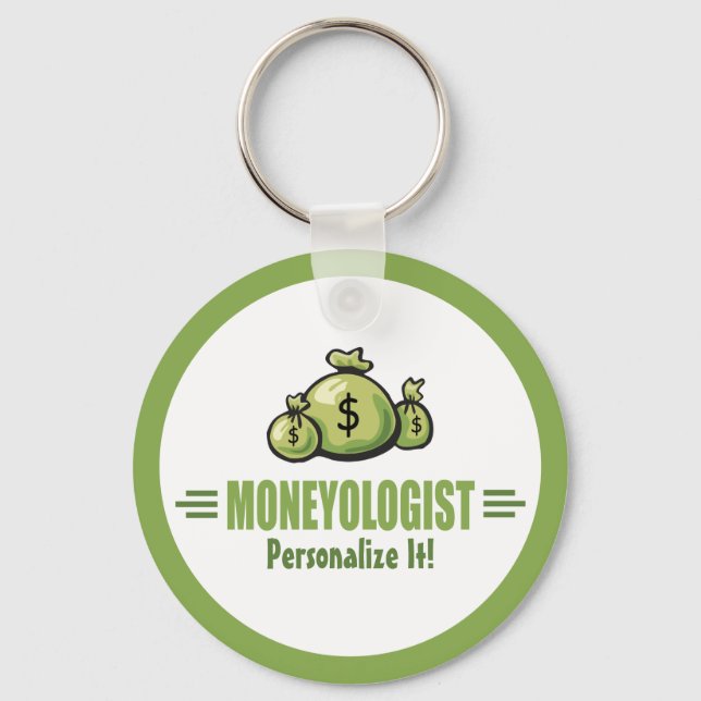 Porte-clés Sacs d'argent humoristique Monéologue Banquier Jou (Recto)