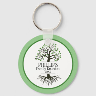 Porte-clés Sage Green Family Tree Réunion familiale