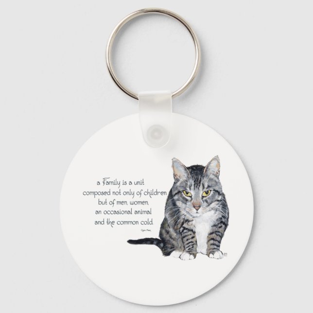 Porte-clés Sagesse Chat - Dynamique Familiale (Recto)
