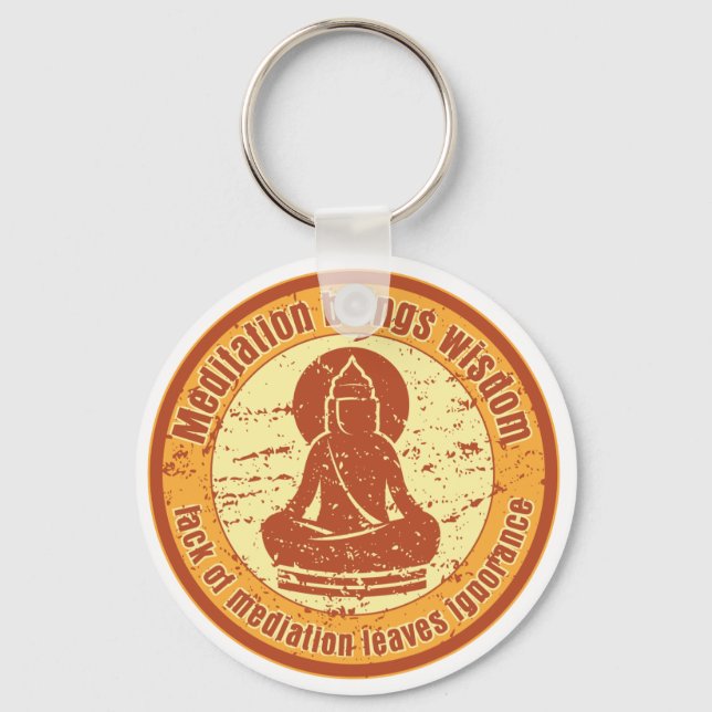 Porte-clés Sagesse de la médaille de Bouddha (Recto)