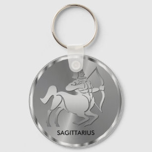 Porte-clés Sagittaire d'argent ♐ l'Archer - Signe zodiaque