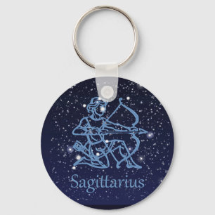 Porte-clés Sagittarius Constellation & Zodiac Signe avec étoi