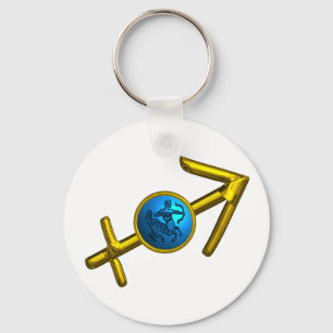 PORTE-CLÉS SAGITTARIUS, SIGNE D'ANNIVERSAIRE DE ZODIAC BLEU O
