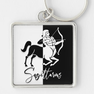 Porte-clés Sagittarius SIGNE Zodiaque, Porte - clé noir et bl