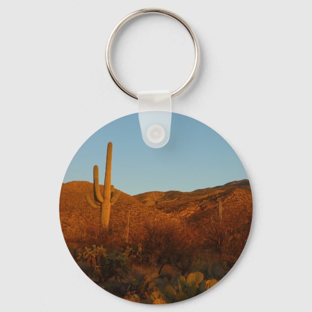Porte-clés Saguaro Sunset I Arizona Désert Paysage (Recto)