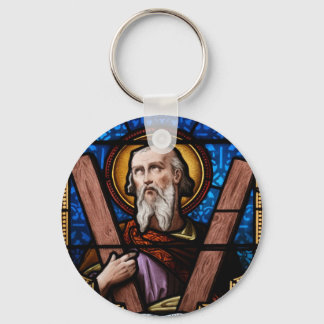Porte-clés Saint Andrew (Apôtre Andrew) Art en verre